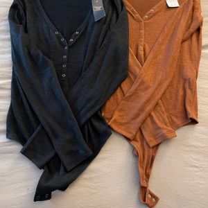 Brand NEW Long sleeve body suits. Soft AF collection from Abercrombie. Fit TTS